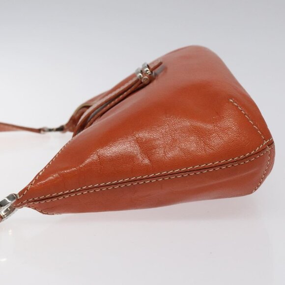 CELINE Shoulder Bag Leather Orange Auth EC246 - Picture 4 of 16